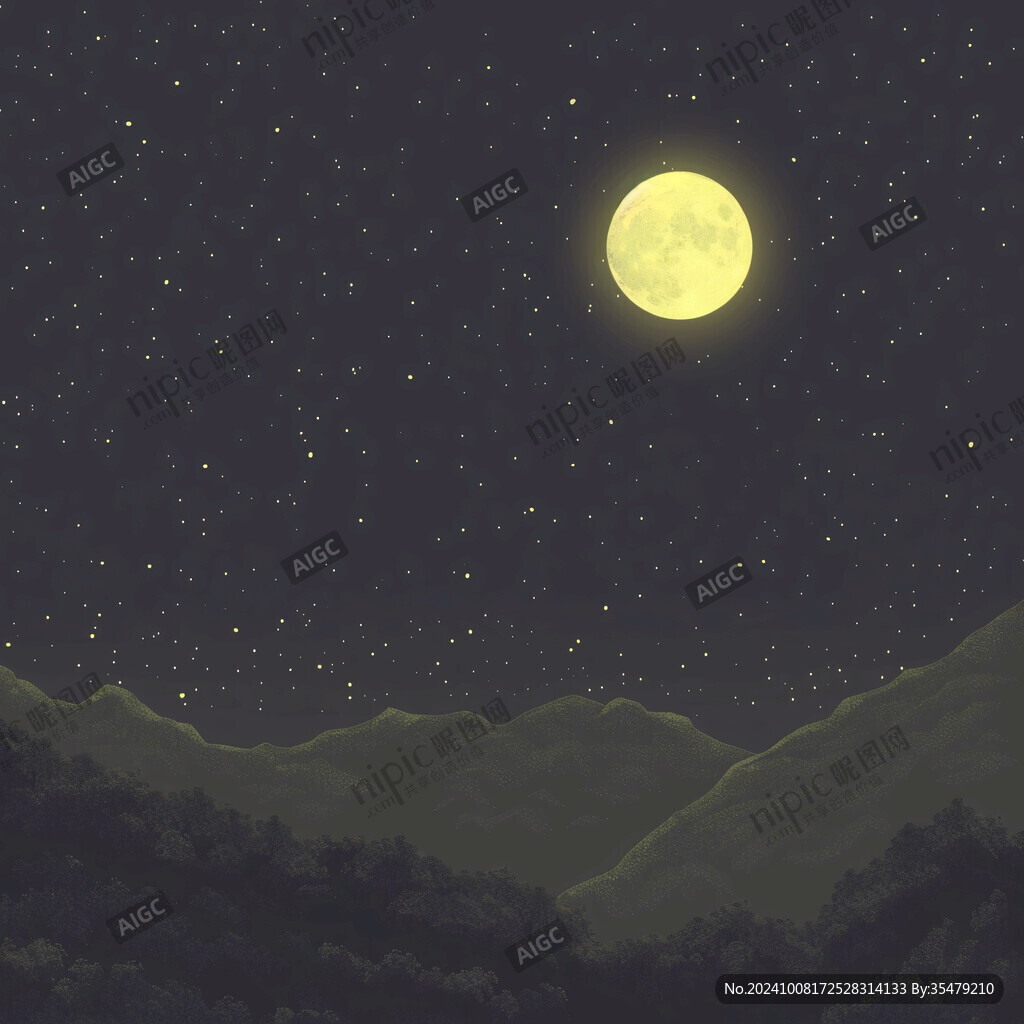 寫(xiě)意山丘夜空
