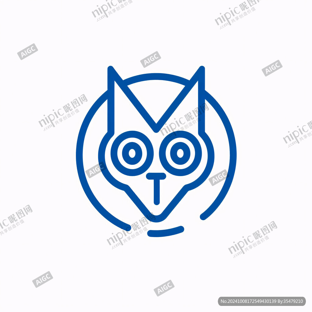 貓頭鷹線條logo