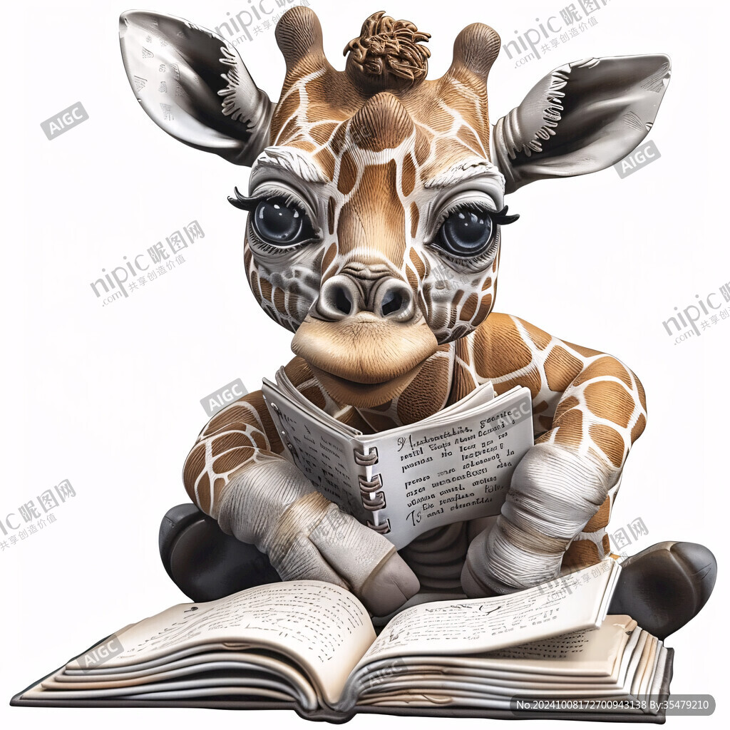 讀書卡通動物