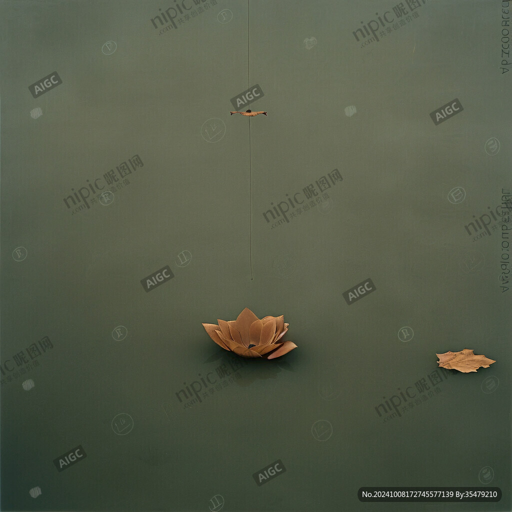 水面黃色落葉