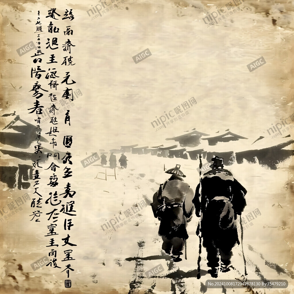 冬日雪景 二人同行