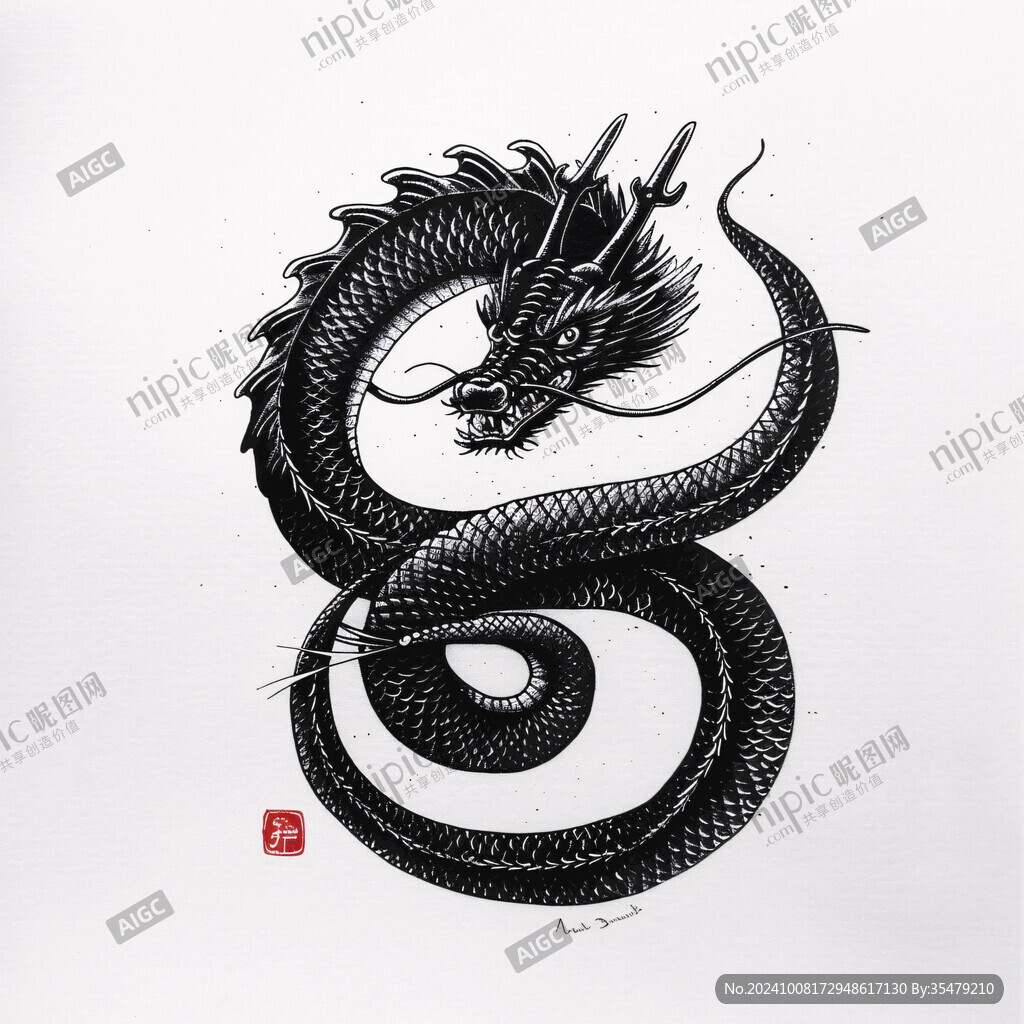 黑墨龍影 氣吞山河