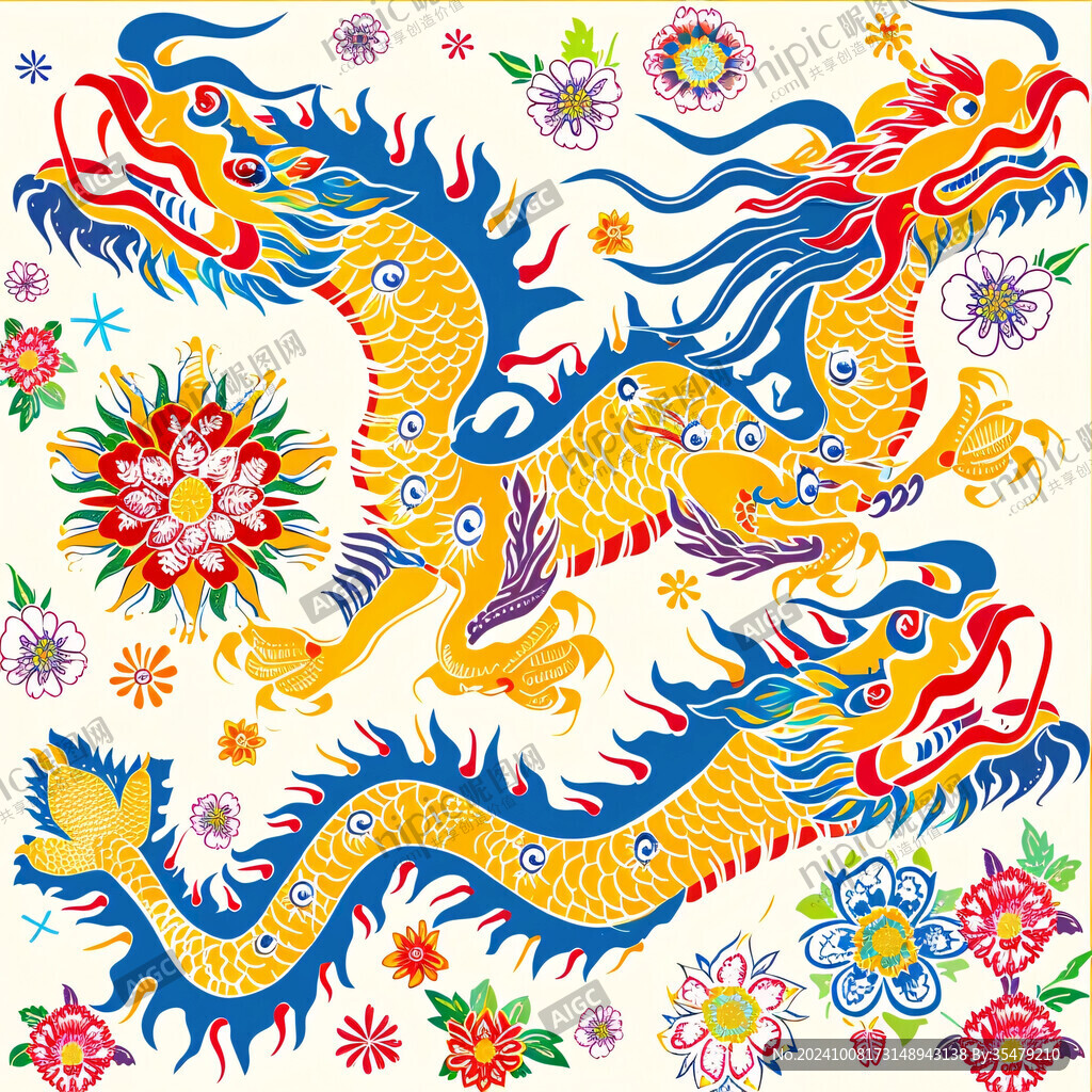 雙龍戲珠 祥瑞滿堂