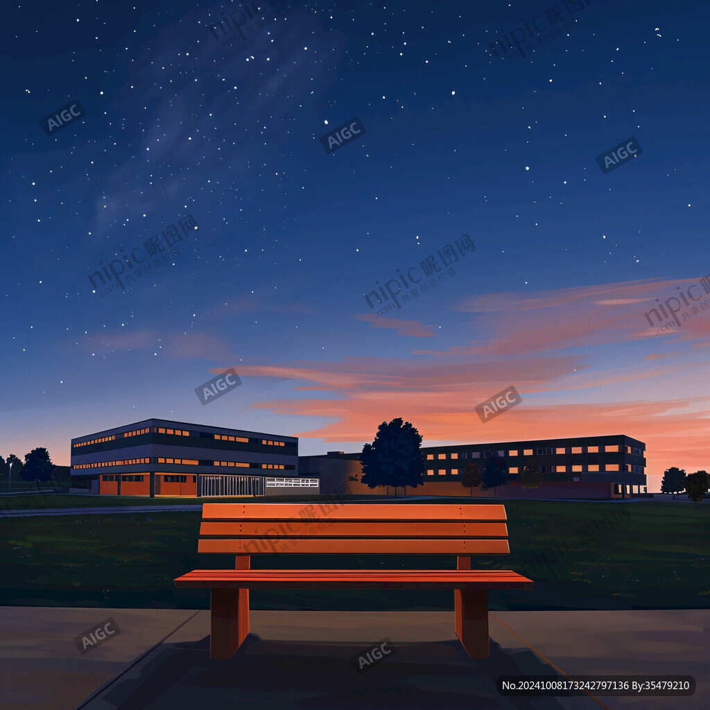 夜空下的長椅