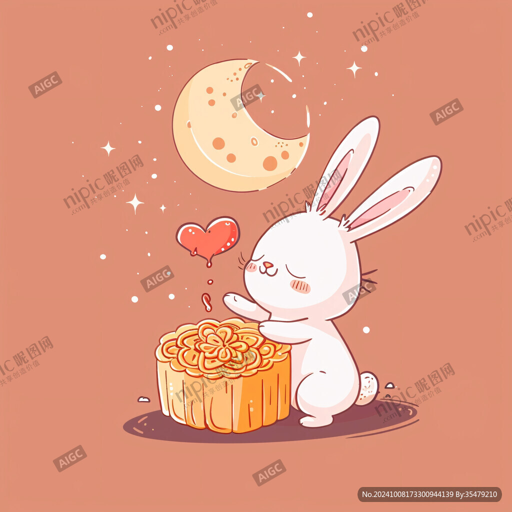 月夜玉兔 甜蜜中秋
