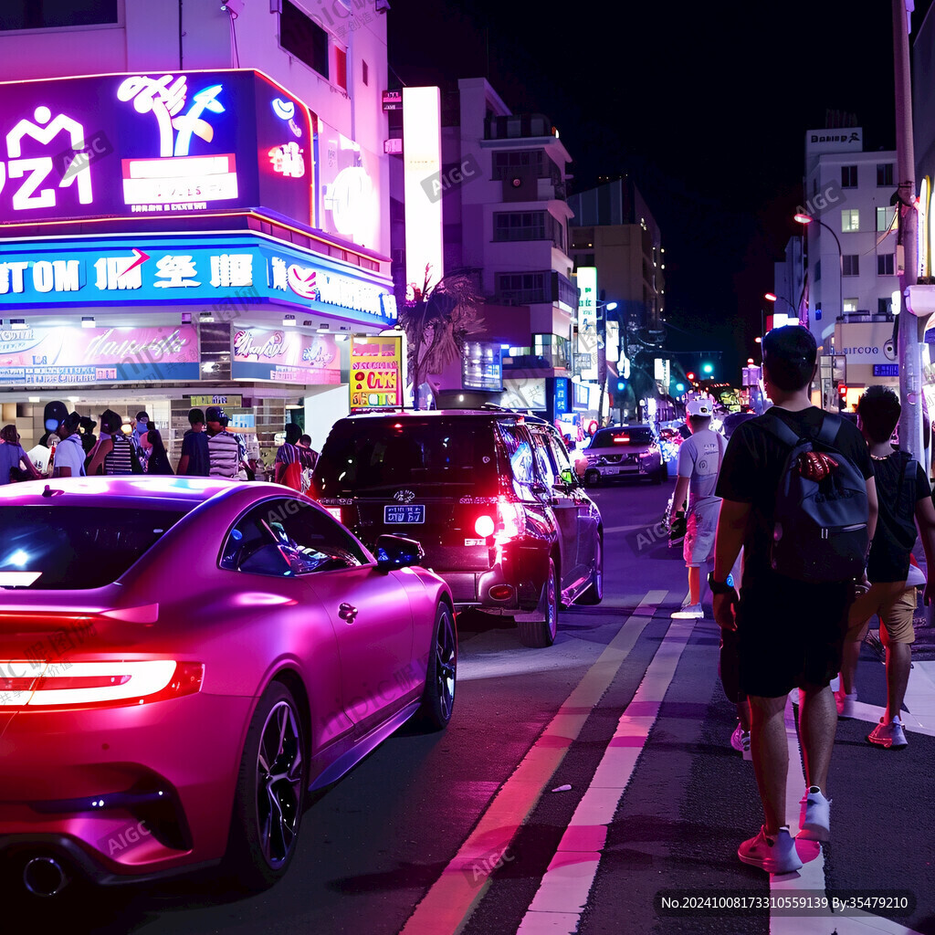 夜色霓虹 街頭流光