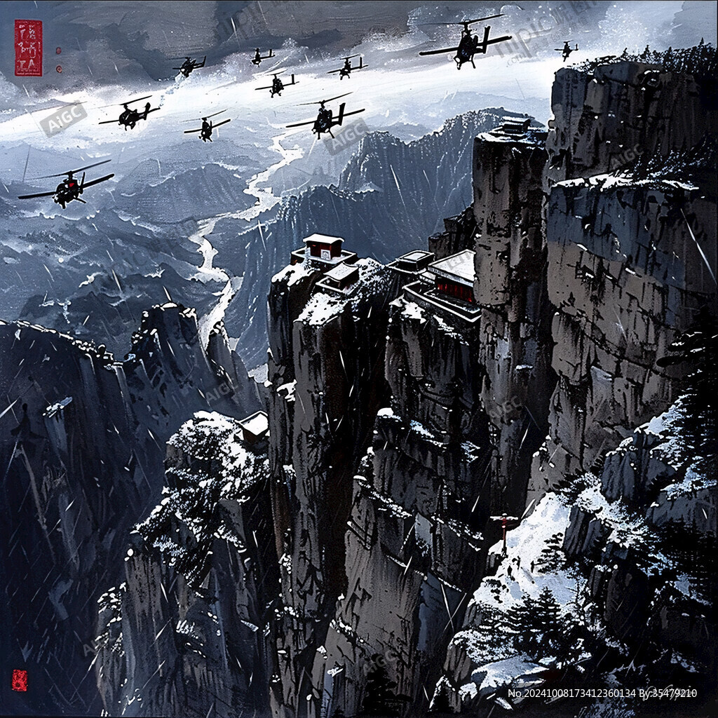險峰絕壁 直升機群戰(zhàn)