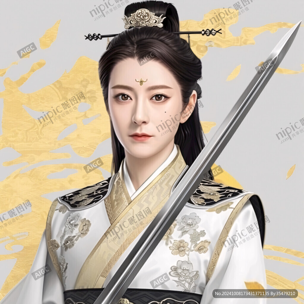 女俠持劍 英姿颯爽