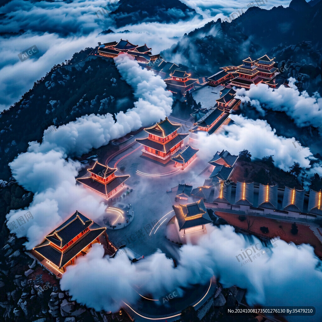 云海仙境 山寺靜謐