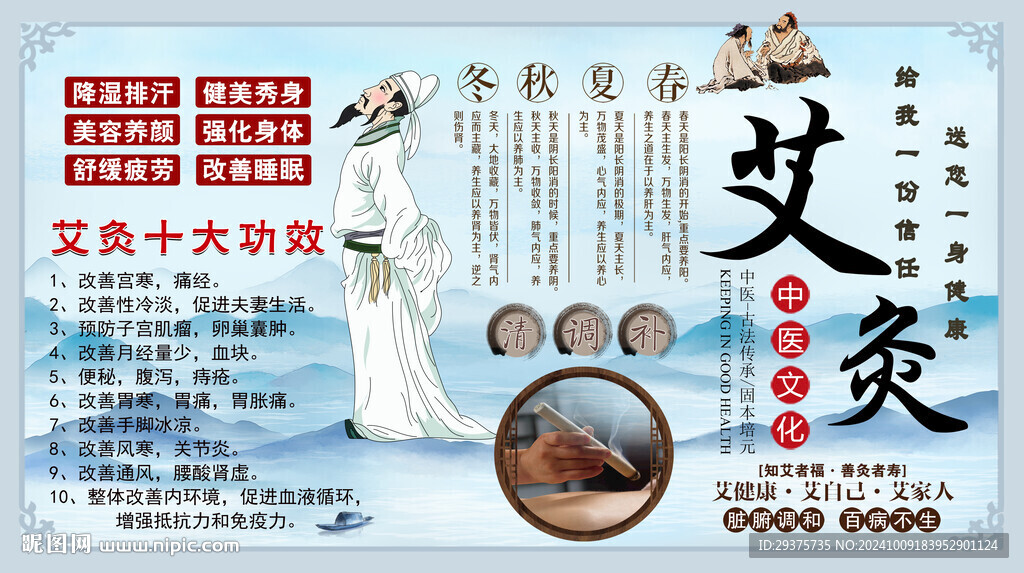 艾灸背景墻