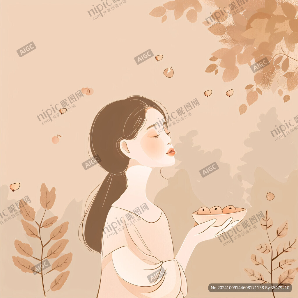 秋日女孩 靜謐美好