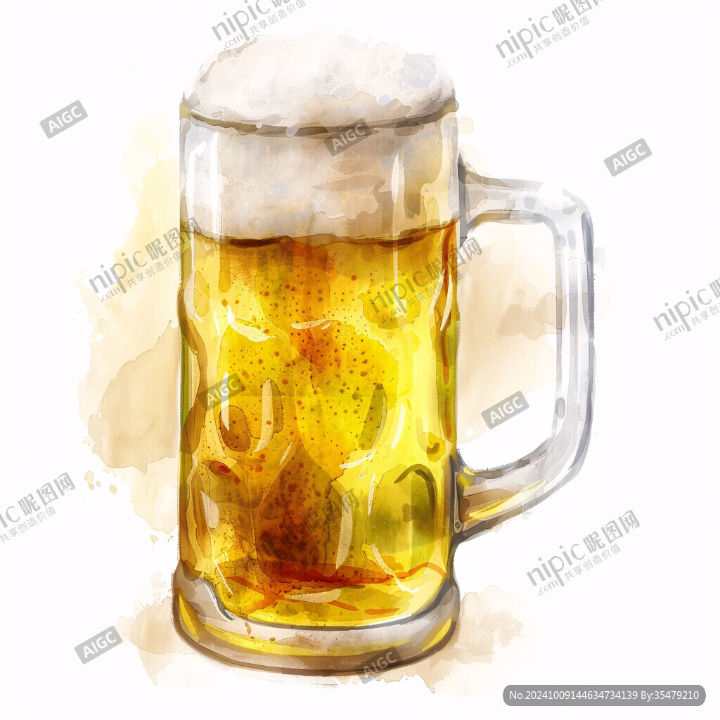 一杯冰爽的啤酒