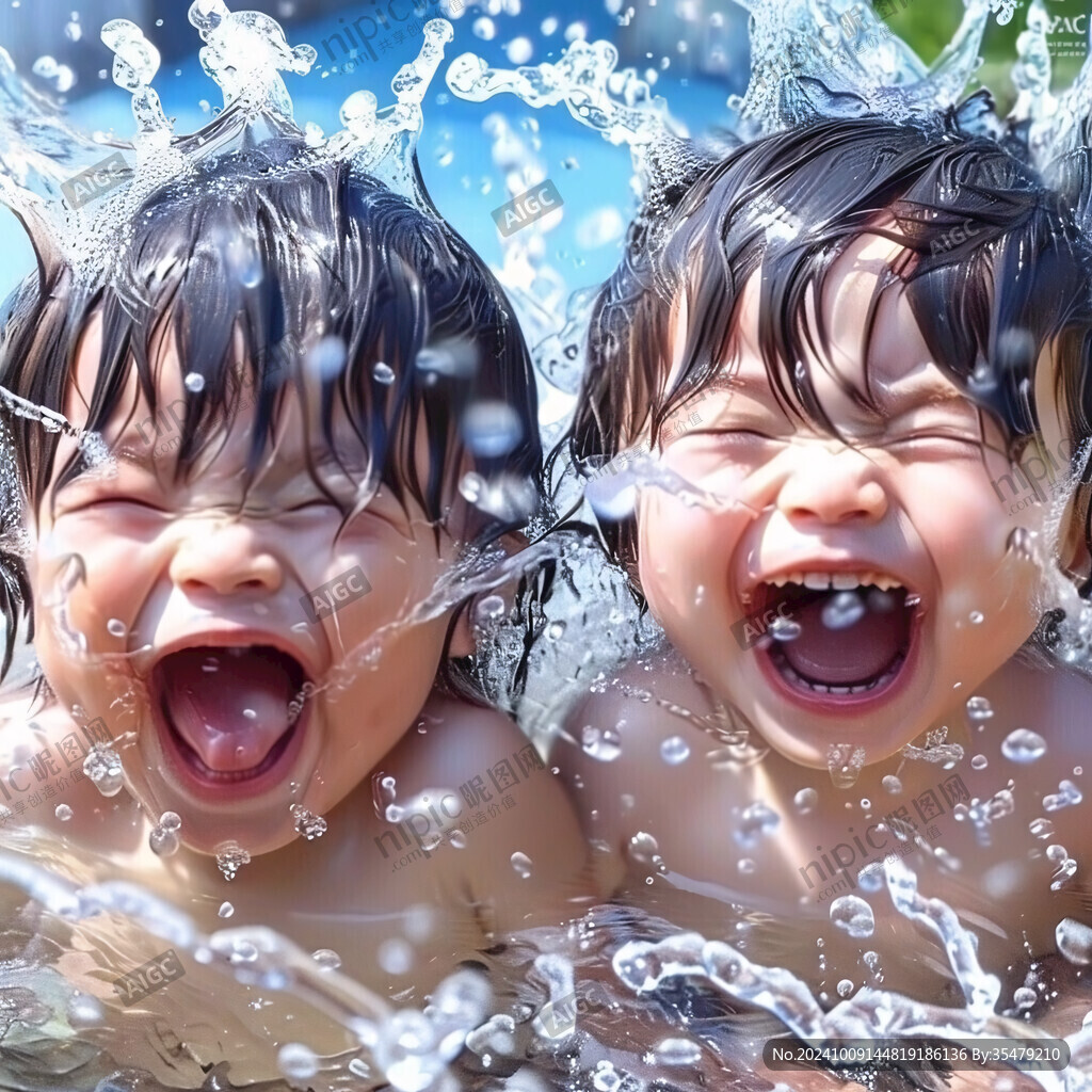 夏日戲水 笑容滿溢