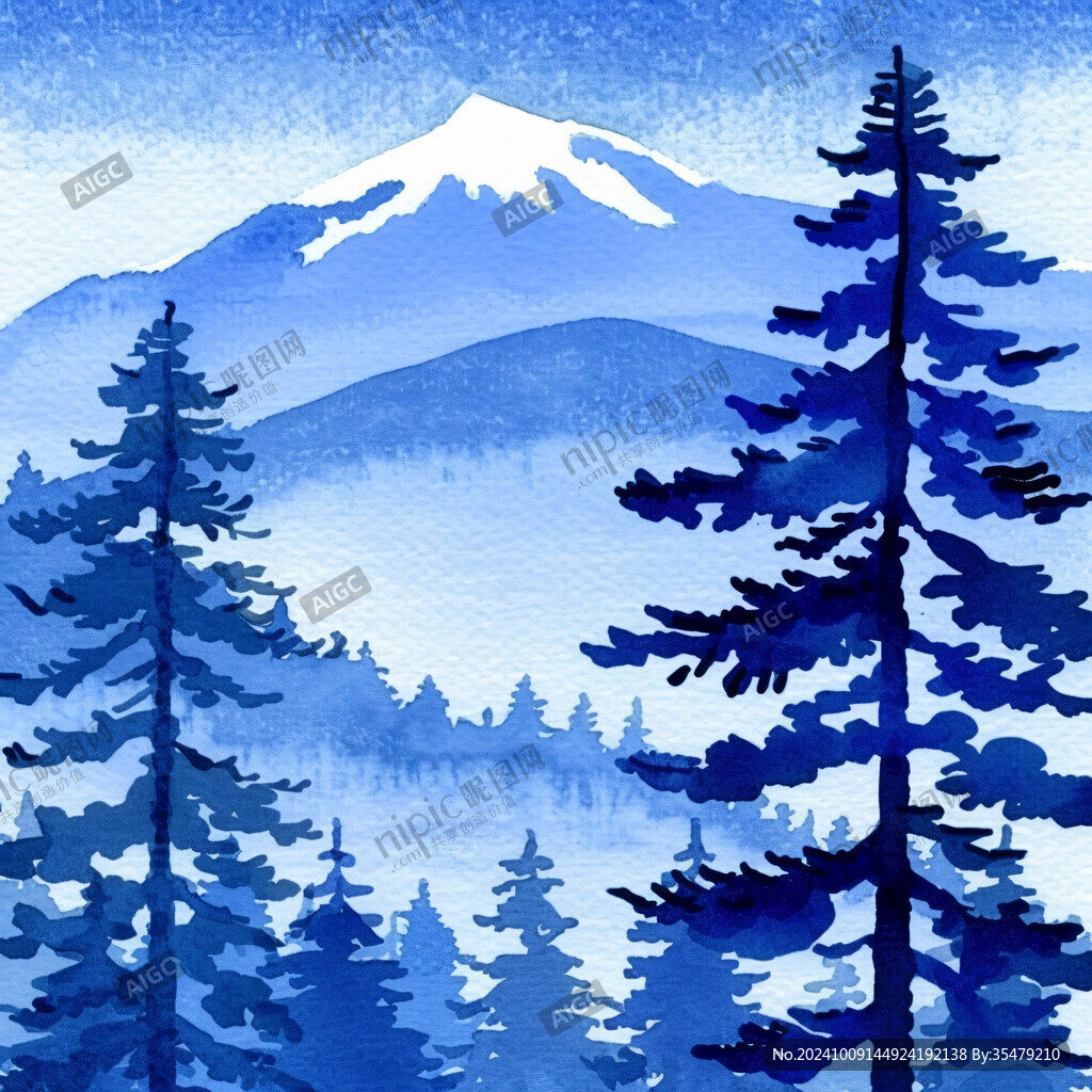 藍色山巒 靜謐之美