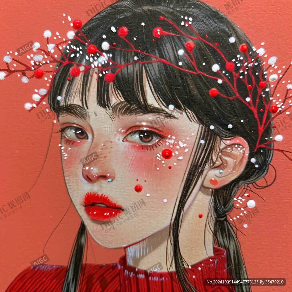 紅唇少女 冬日暖陽