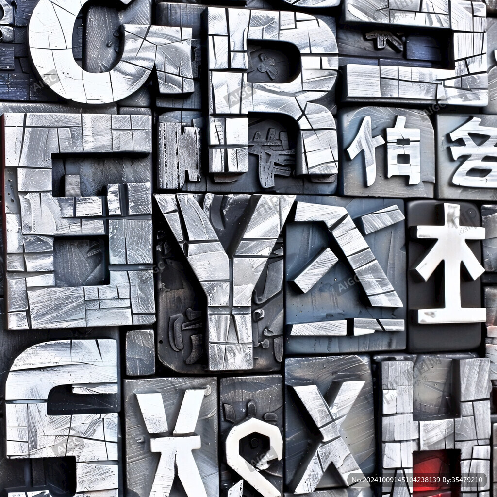 金屬字母拼成的藝術(shù)墻