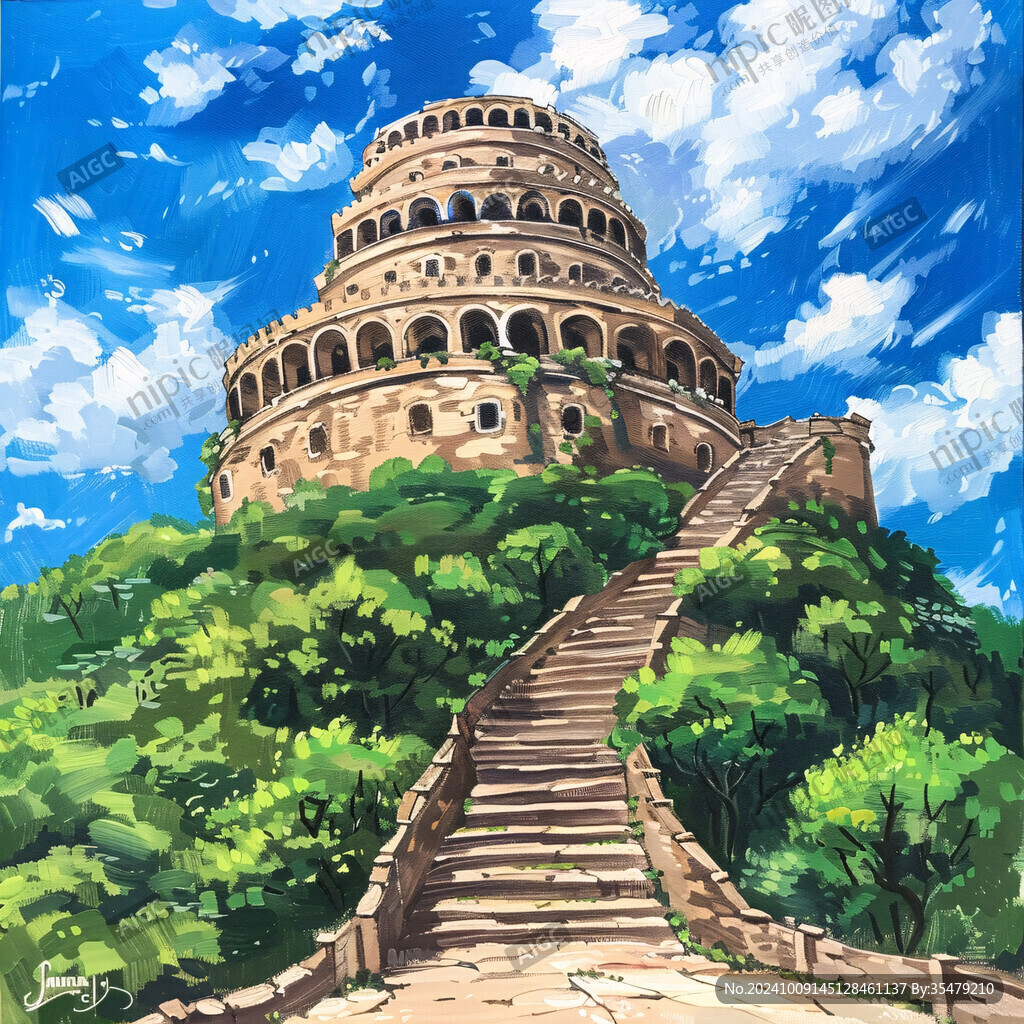 山頂古塔 通往云端