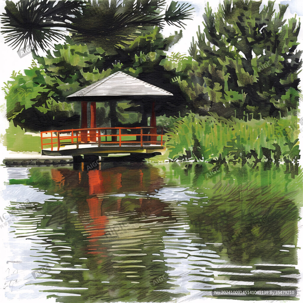 寧靜致遠(yuǎn) 湖畔亭臺