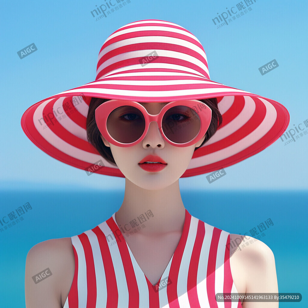 紅白條紋 夏日風情