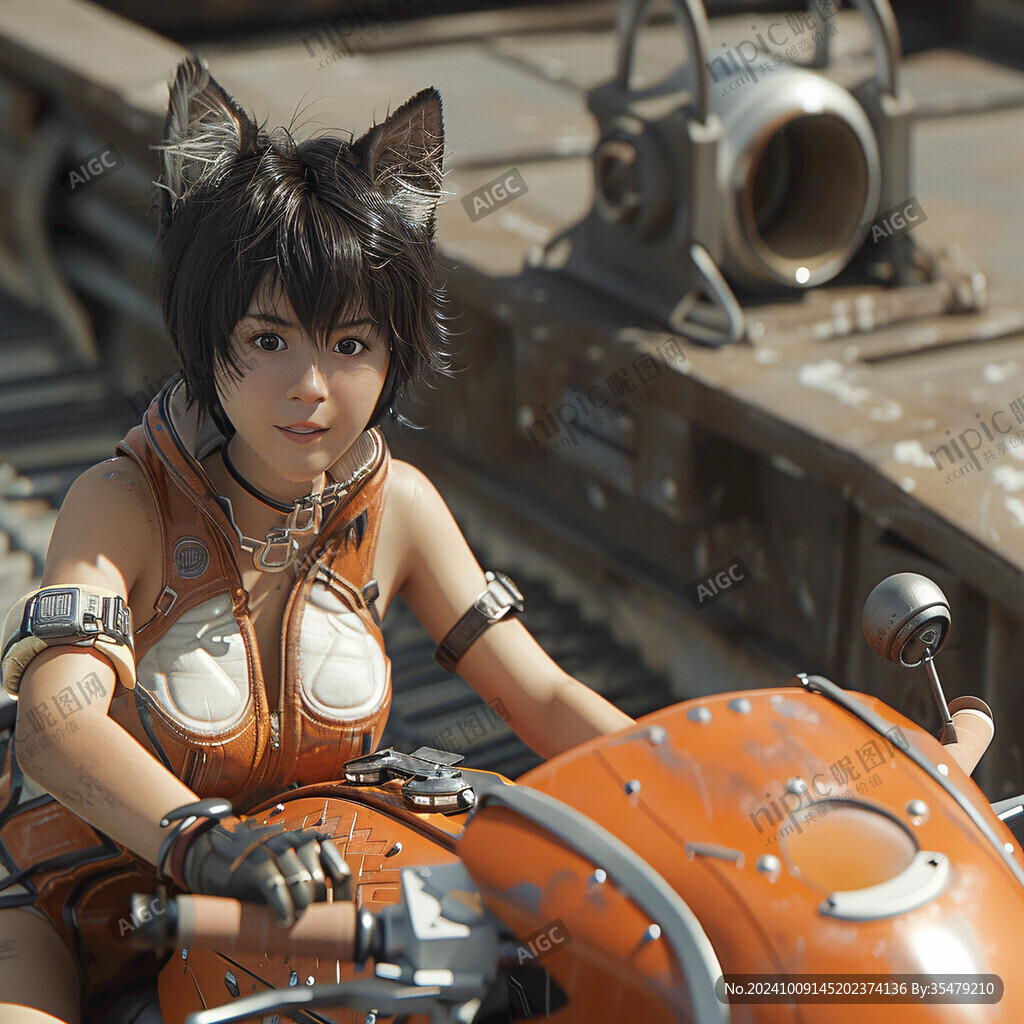 機車少女 眼神堅定