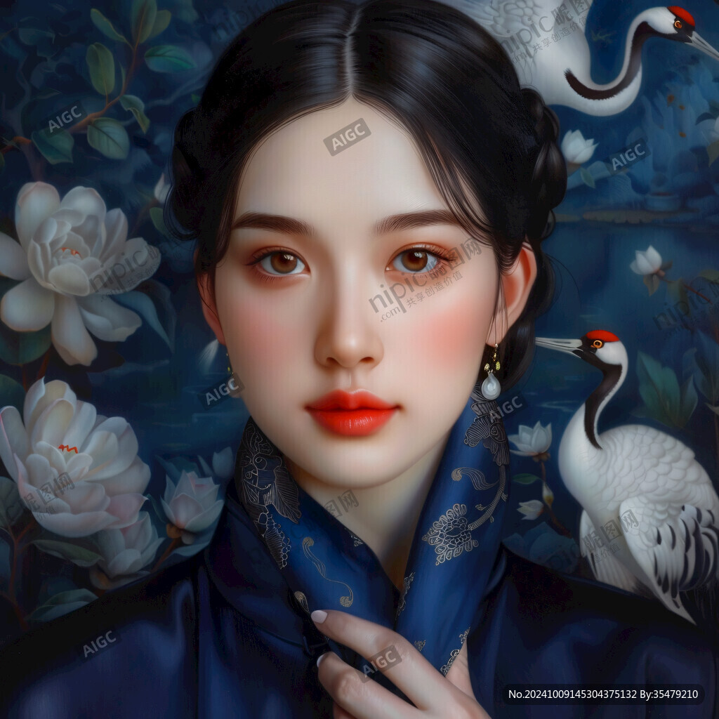 清雅佳人 鶴舞花間