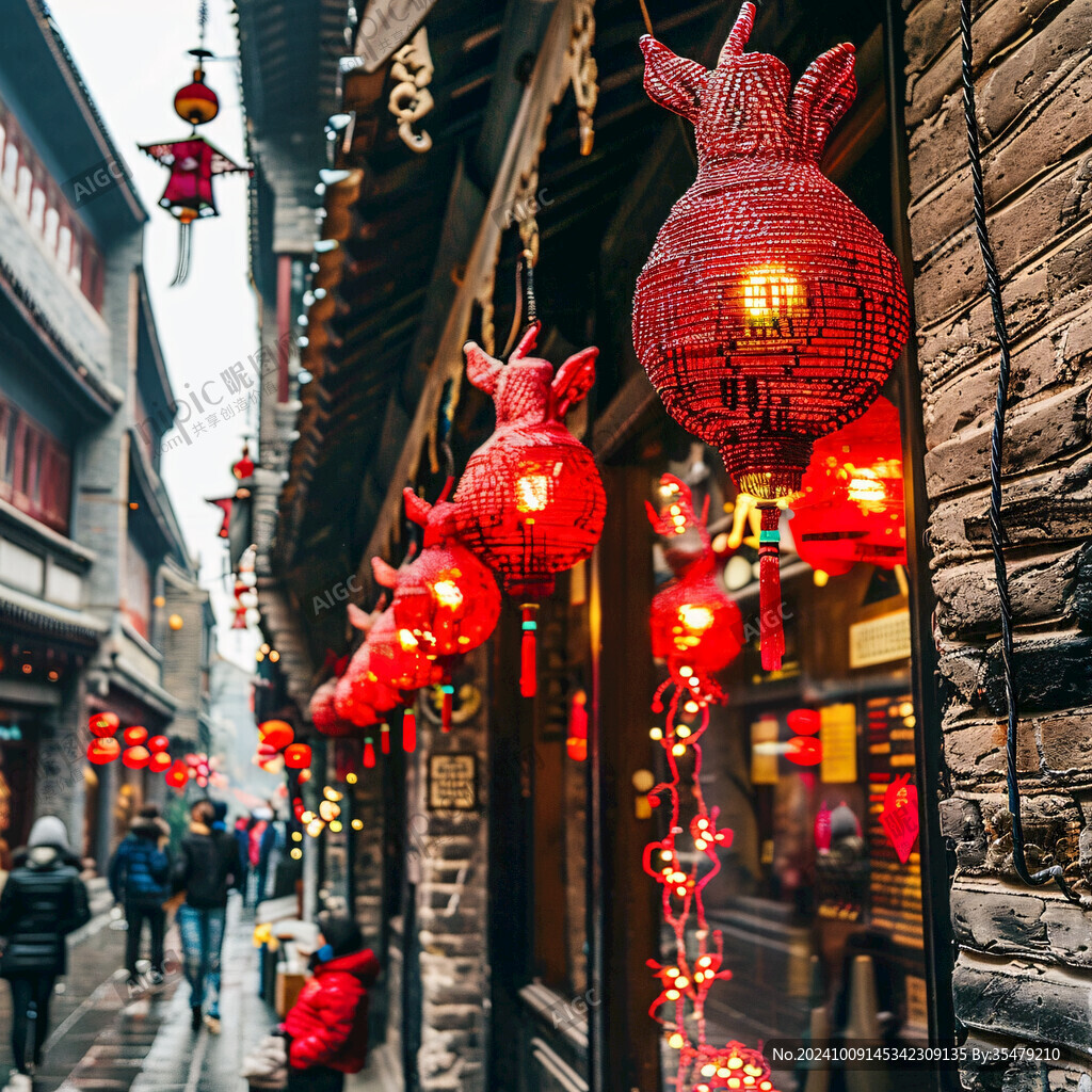 古鎮(zhèn)紅燈籠 年味濃濃