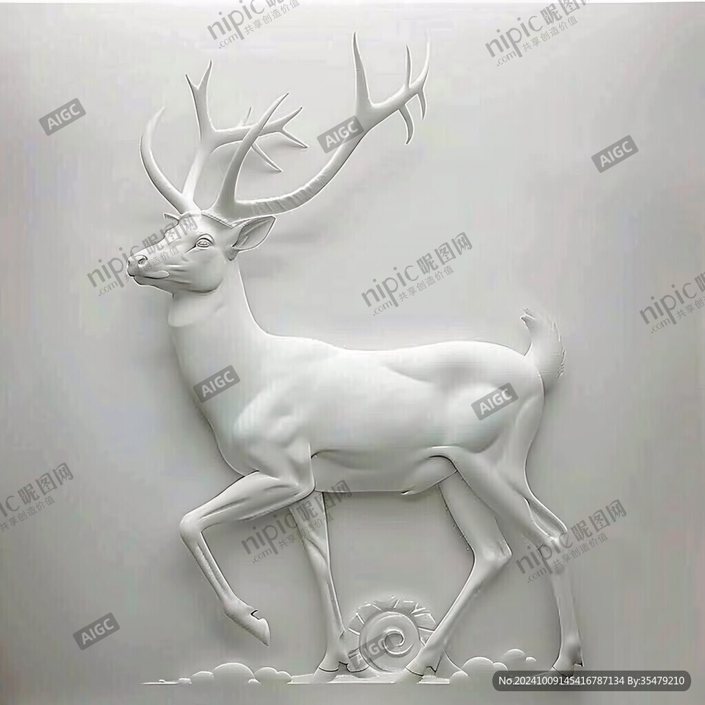 白鹿雕塑 簡約美感