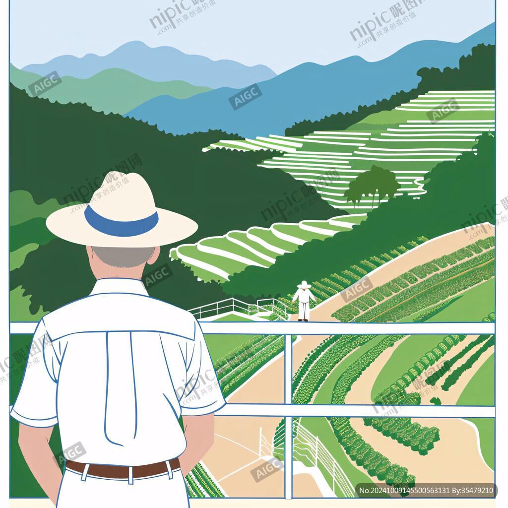 山頂遠(yuǎn)眺 層層梯田