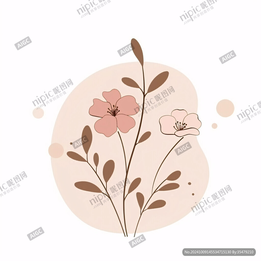 溫柔的花朵簡筆畫