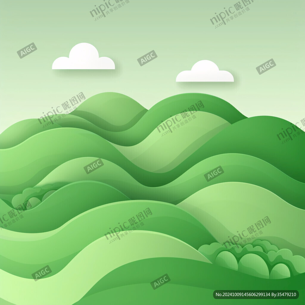 清新綠色山丘壁紙