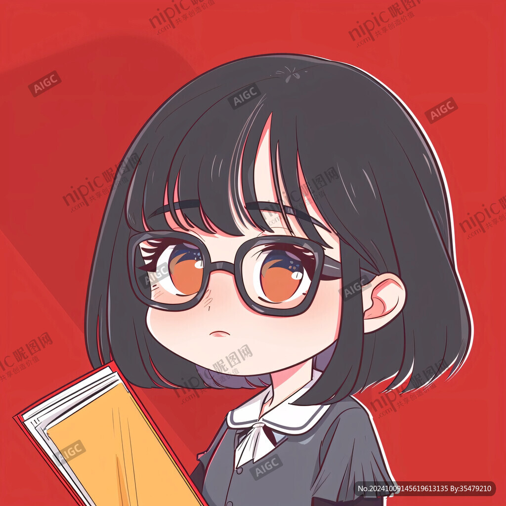 戴眼鏡的可愛女生頭像