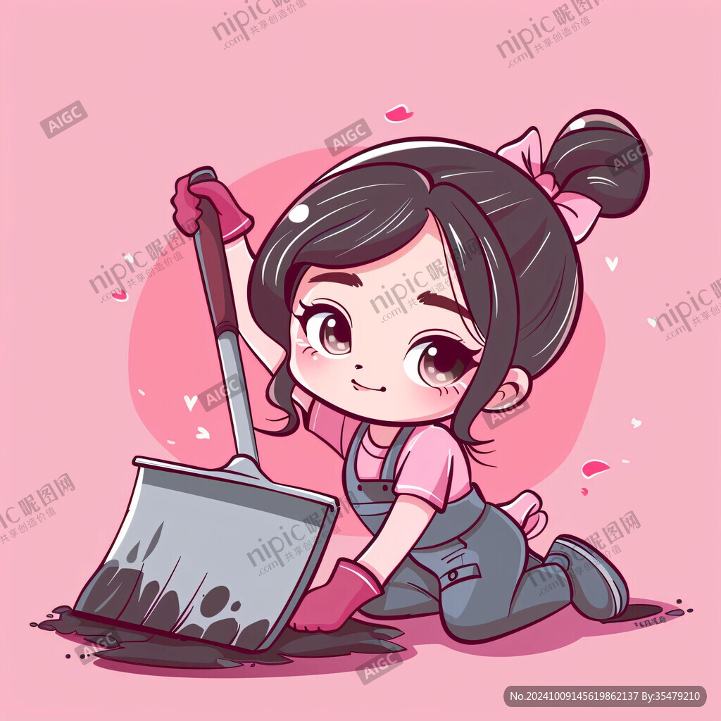 認真打掃的小可愛