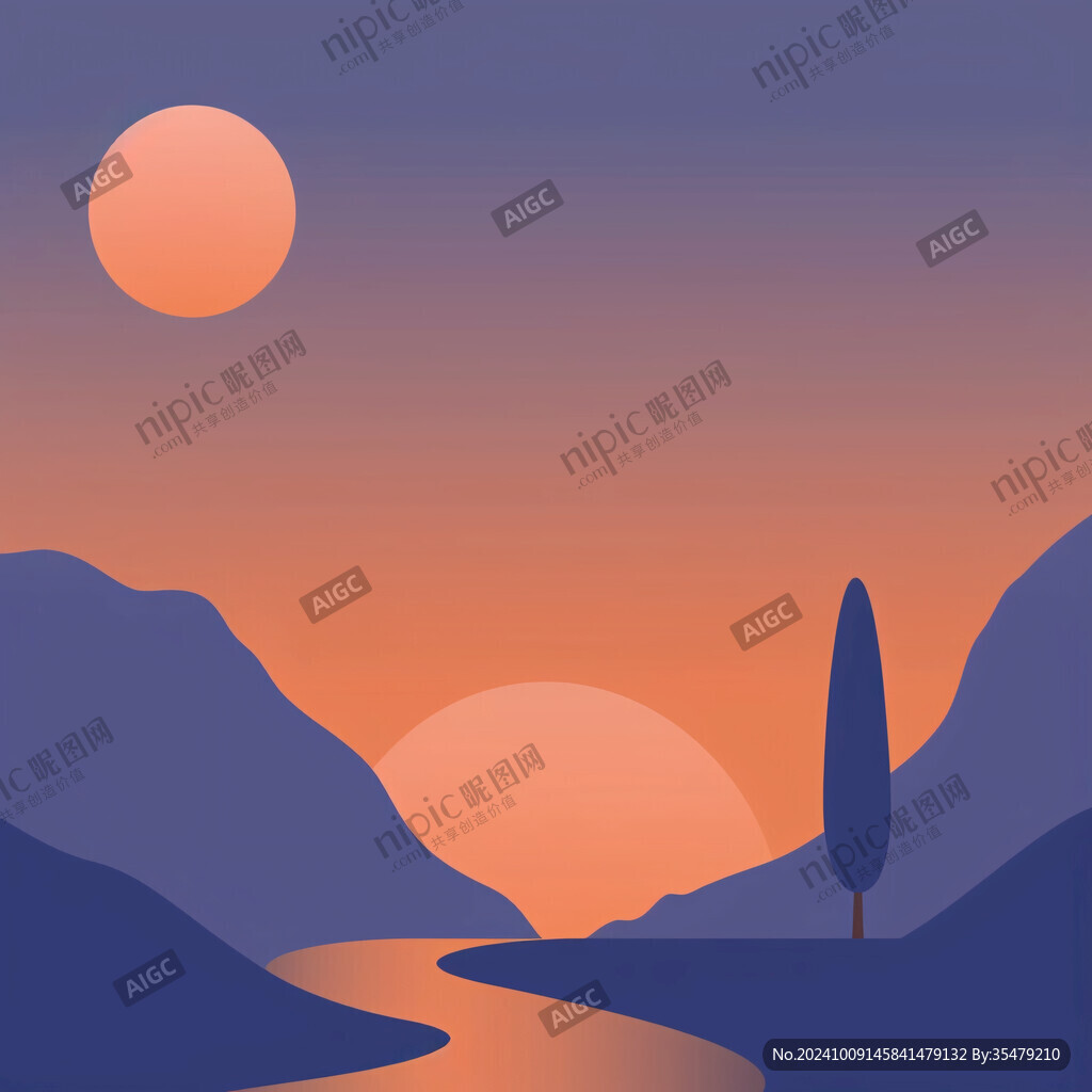 夕陽(yáng)西下 靜謐山河