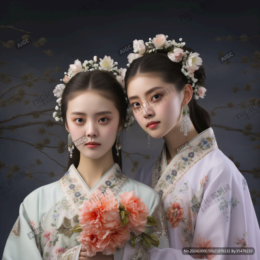 漢服少女 花開滿園