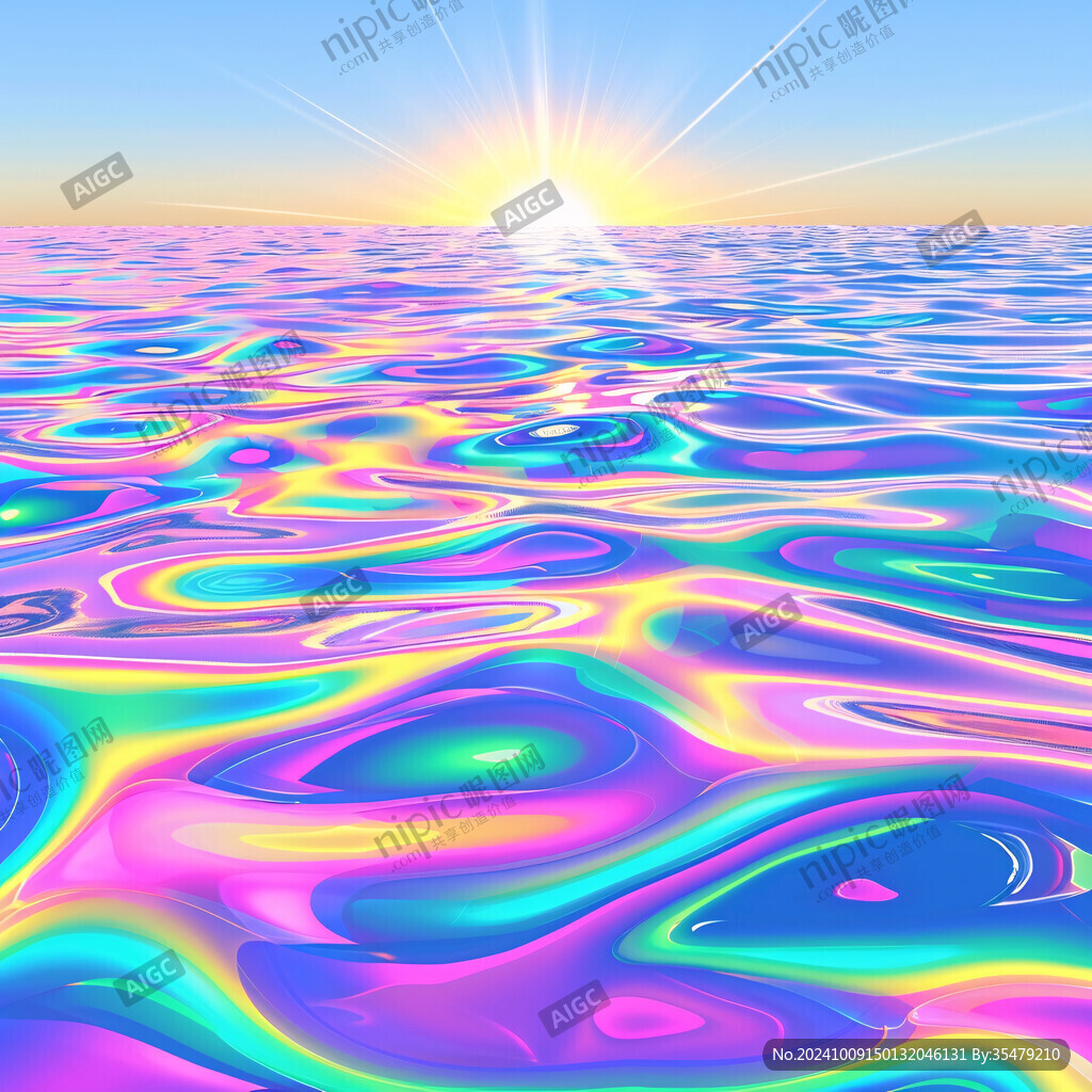 彩虹海面日出