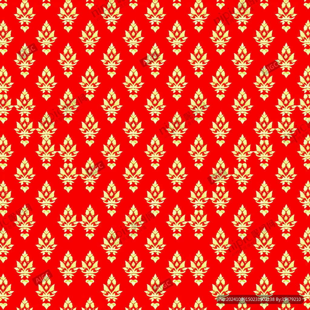 紅色背景金色花紋