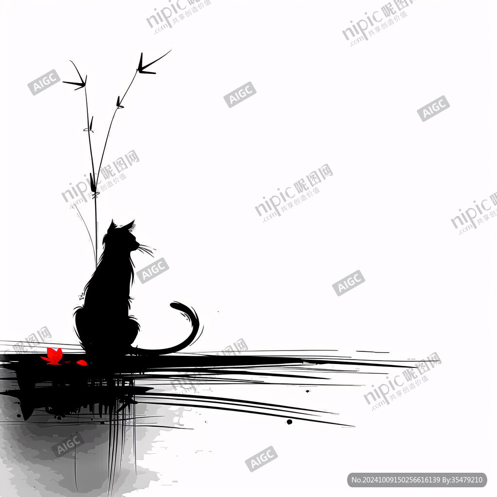 黑貓凝視 靜謐之美