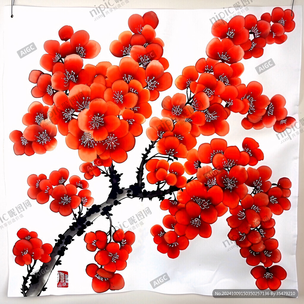 紅梅傲雪 春意盎然