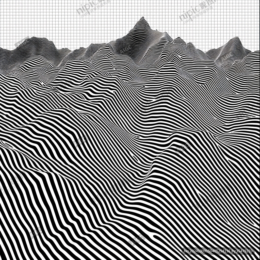 黑白條紋的山峰