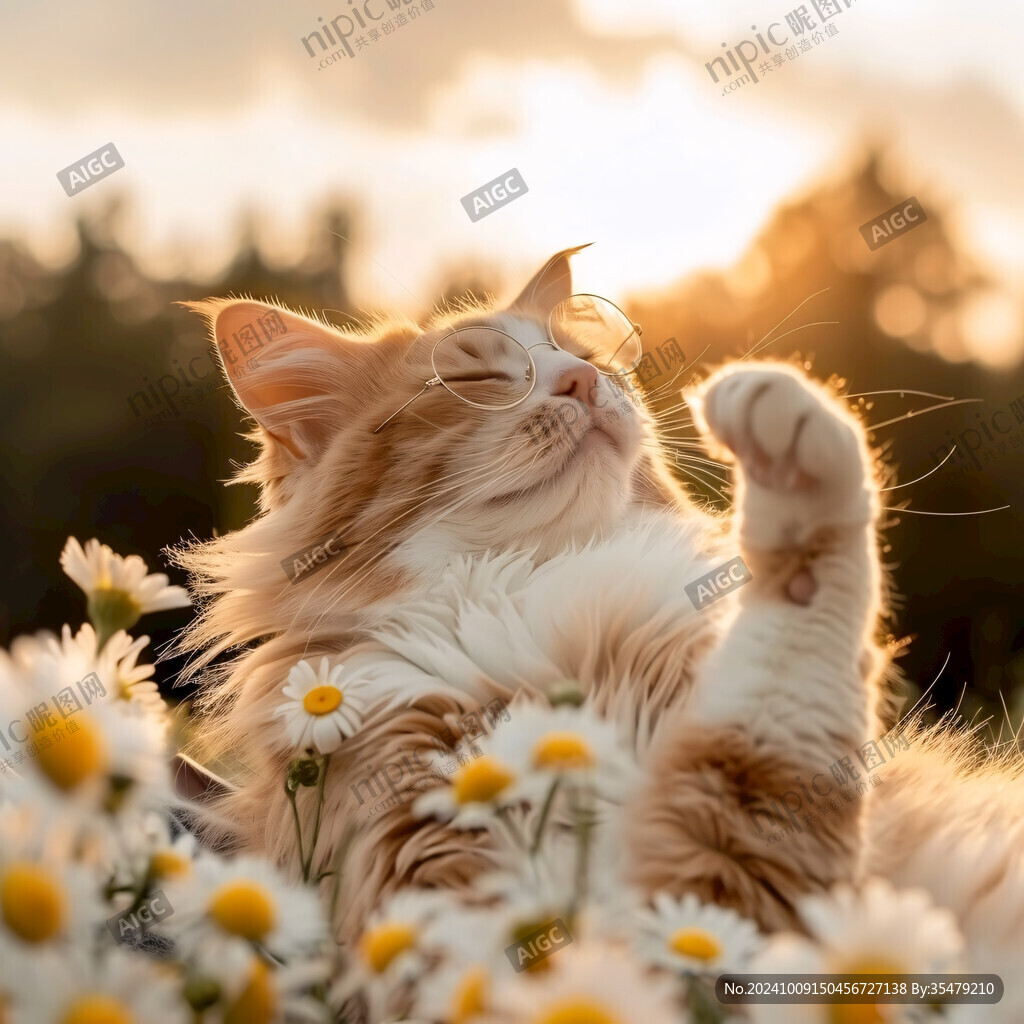 夕陽下 貓咪的愜意午后