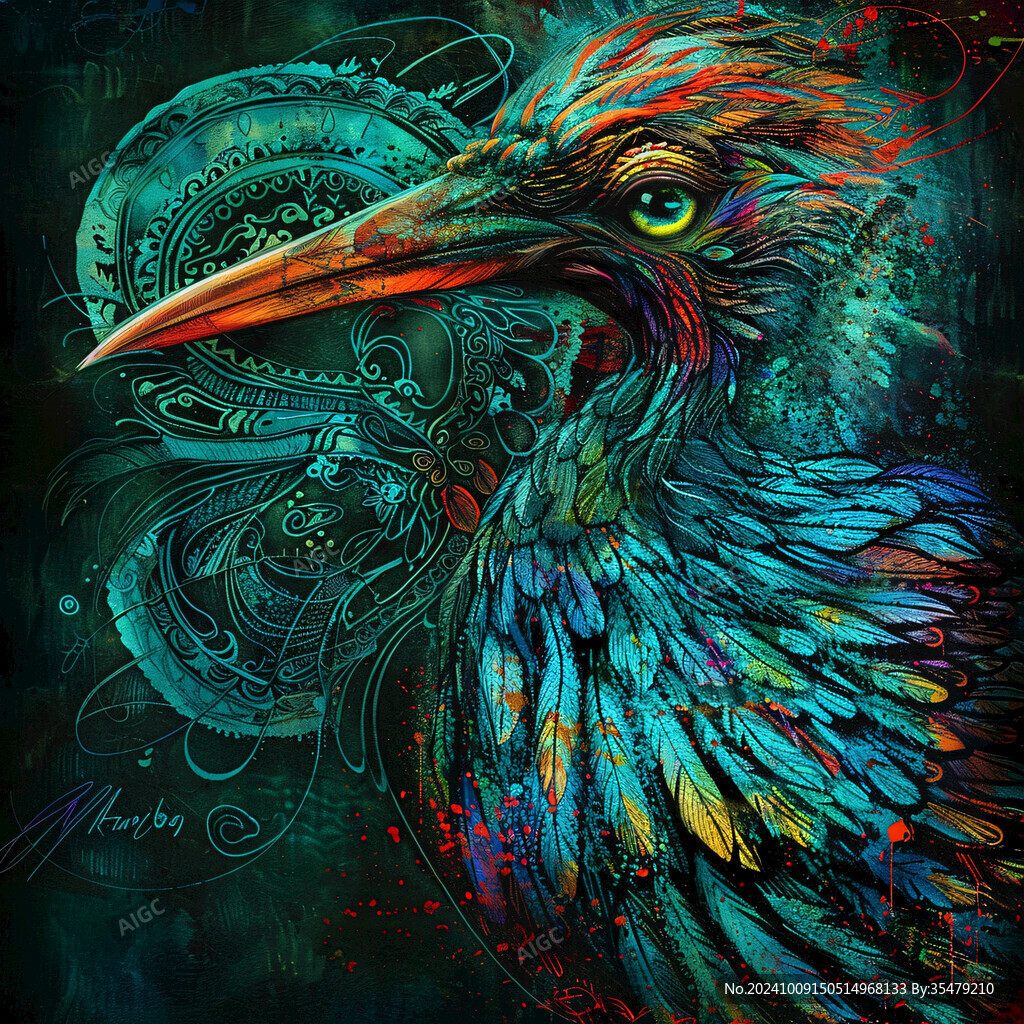 夢幻色彩的奇幻鳥