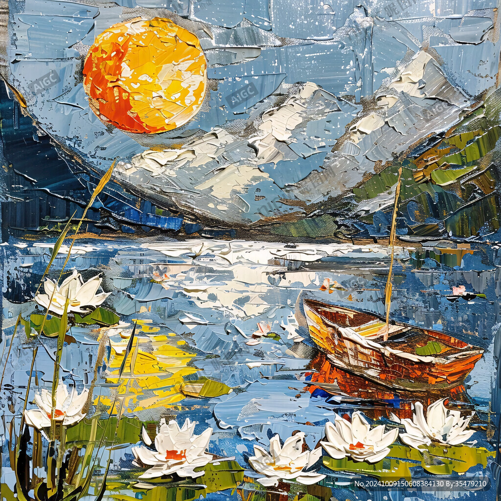 油畫(huà)荷塘月色