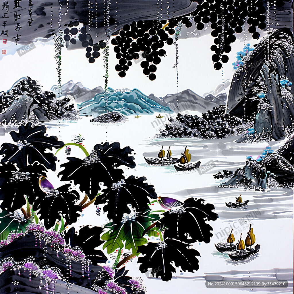 手繪山水人物花鳥(niǎo)畫