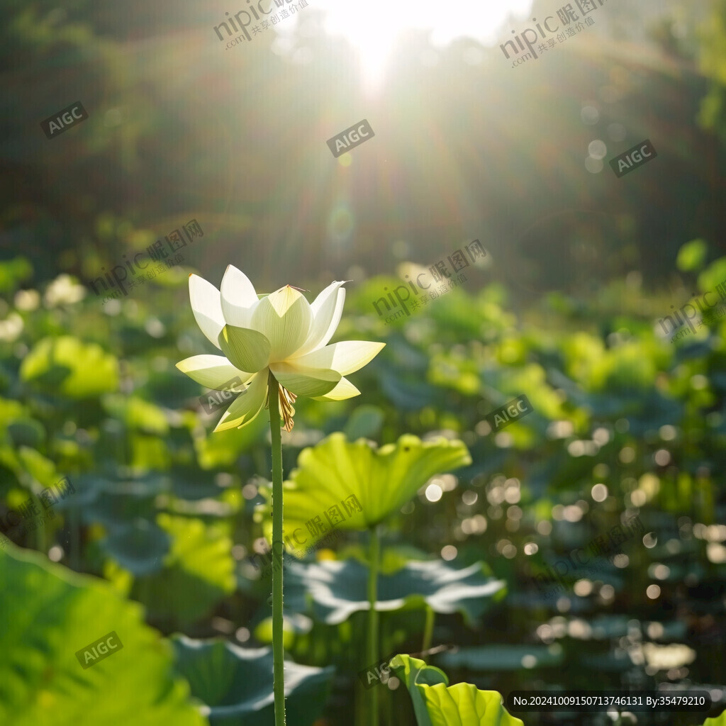 陽光與荷花
