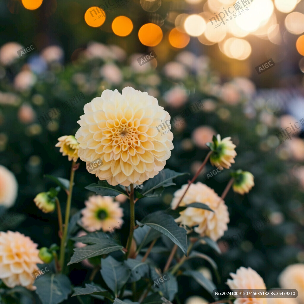 夕陽下的菊花