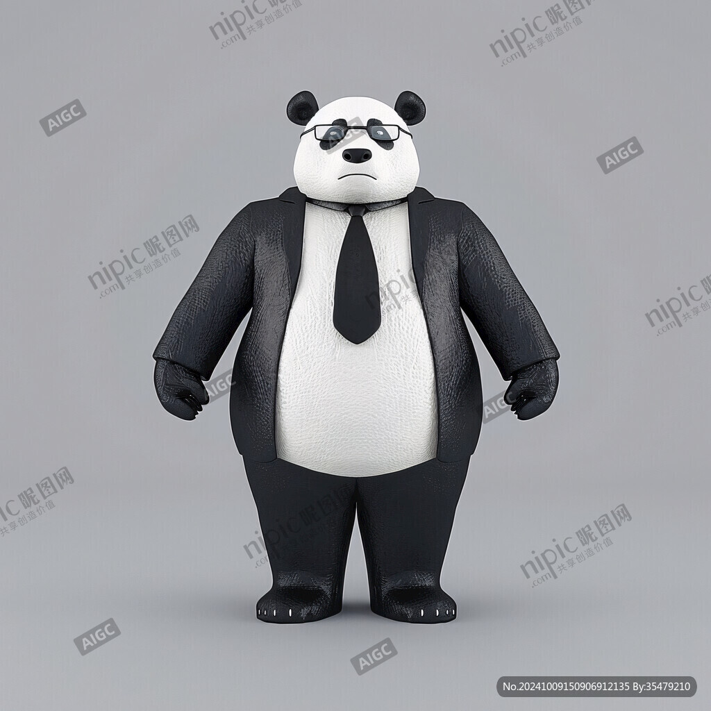 穿西裝的熊貓