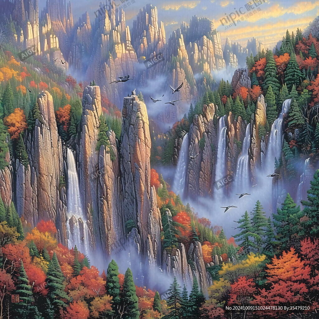 彩色山谷風(fēng)景圖