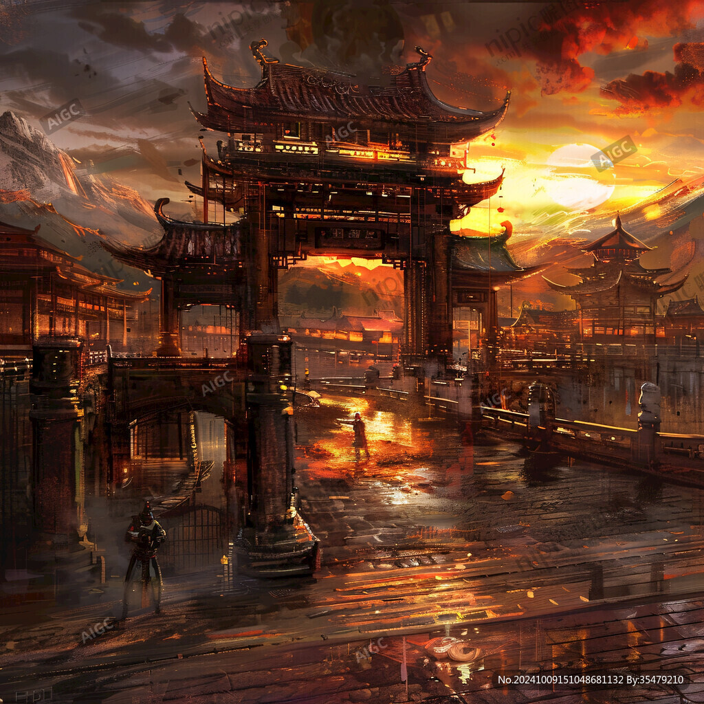 紫荊城門插畫(huà)