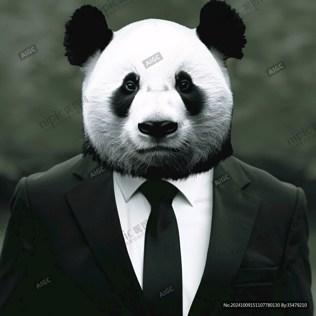 穿西裝的熊貓