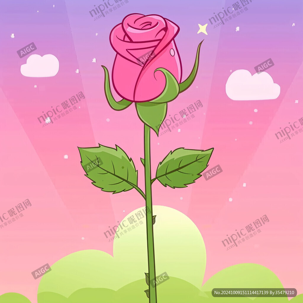 卡通玫瑰花